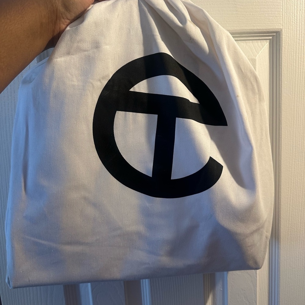 Telfar Cream Bag with Black Logo